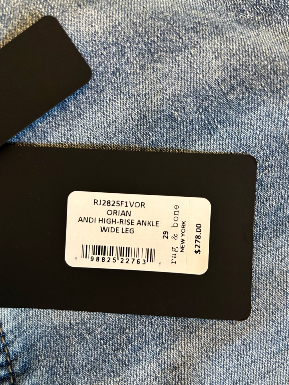 rag & bone High-Rise Wide-Leg Jeans in Light Blue Denim - Picture 5 of 10